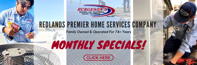 An ad depicting Burgeson&#x27;s home service techs installing heat pumps